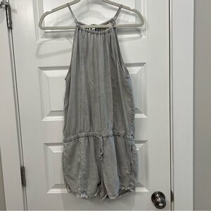 Anthropologie Gray Halter Romper Size M